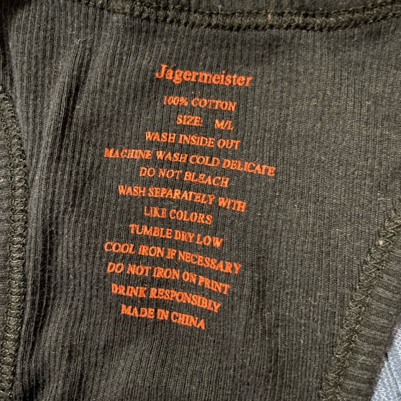 Jagermeister Tank top racer back black orange cotton size medium to large ribbed - Picture 10 of 10